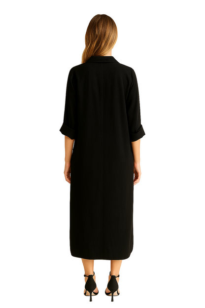 Damen Hemdkleid mit Knopfleiste und Seitenschlitz