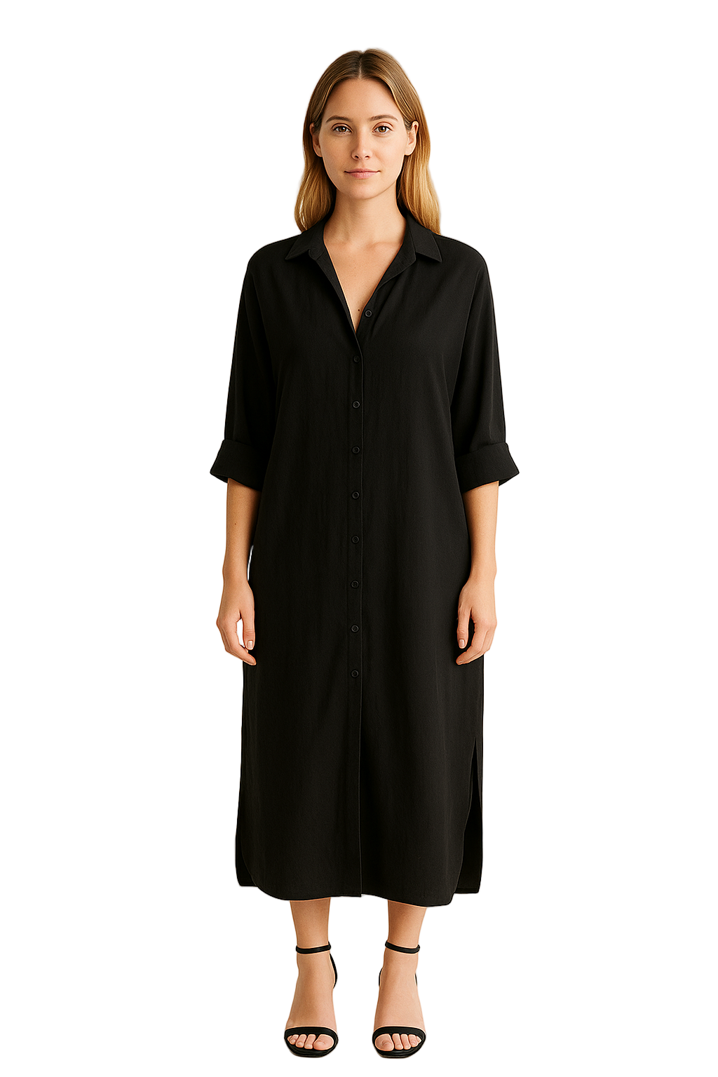 Hemdblusenkleid mit Knopfleiste