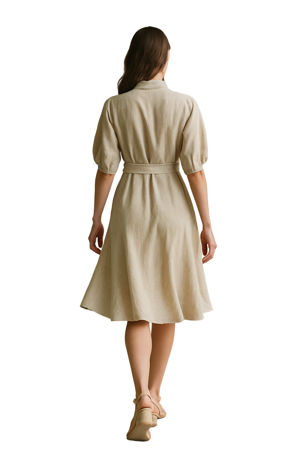 Kurzes Hemdkleid mit Schleifengürtel