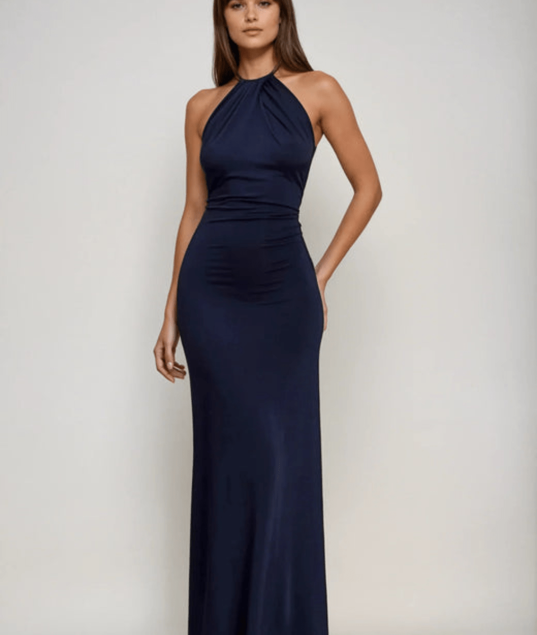 Langes Kleid mit Halterneck