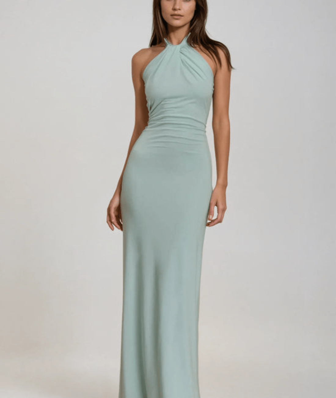 Langes Kleid mit Halterneck