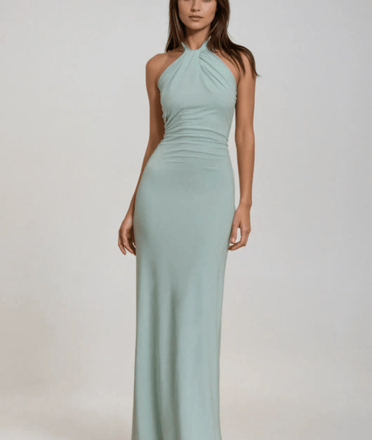 Langes Kleid mit Halterneck