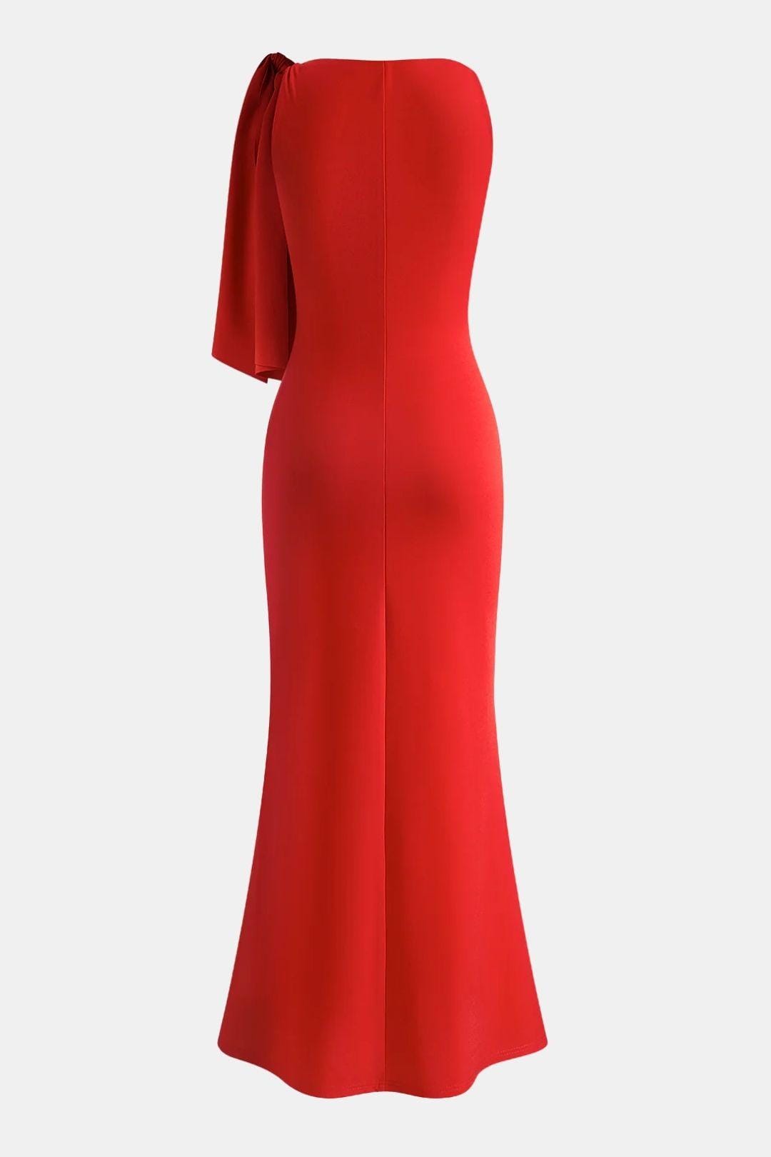 Langes Kleid mit Schulterdetail